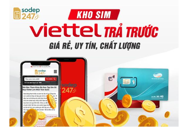 Sim số đẹp Viettel trả trước đa dạng, chất lượng